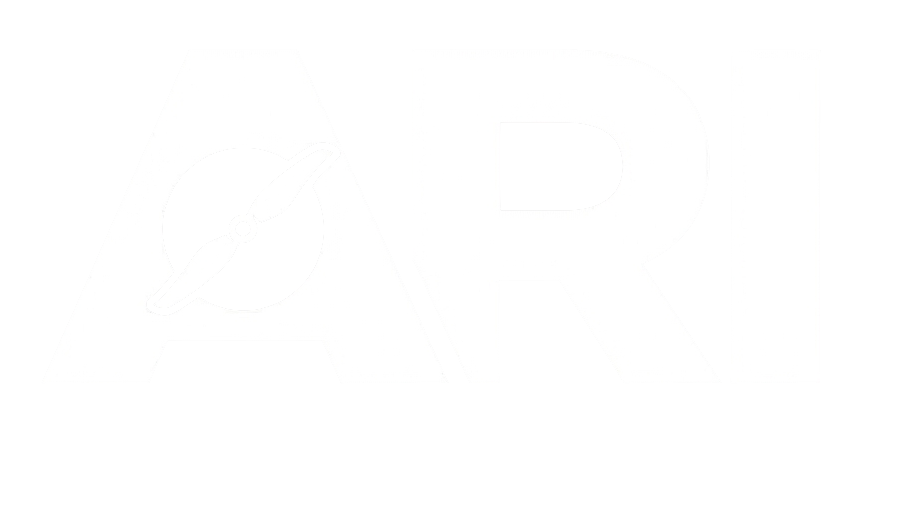 Logo with the letters 'ARI', a drone propeller inside a circle replacing the 'A', and the text 'Aerial Recovery & Imagery' below.