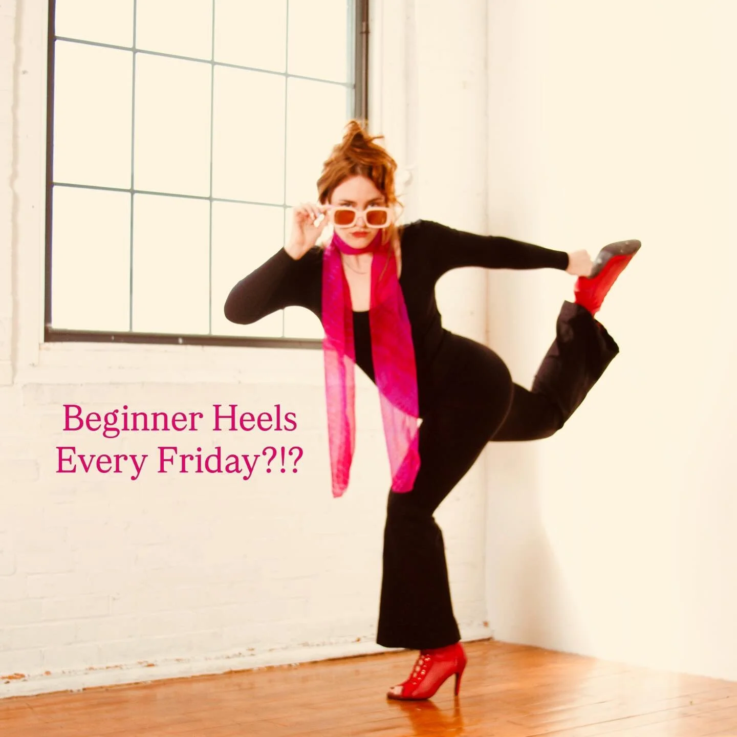 Beginner Heels every Friday 💃✨

This week: 6:30 PM 
Starting next week: 6:45 PM (new ongoing time!)

If you&rsquo;ve been wanting to try heels, this is your sign - no experience needed, just come ready to feel confident, strong, and a little spicy ?