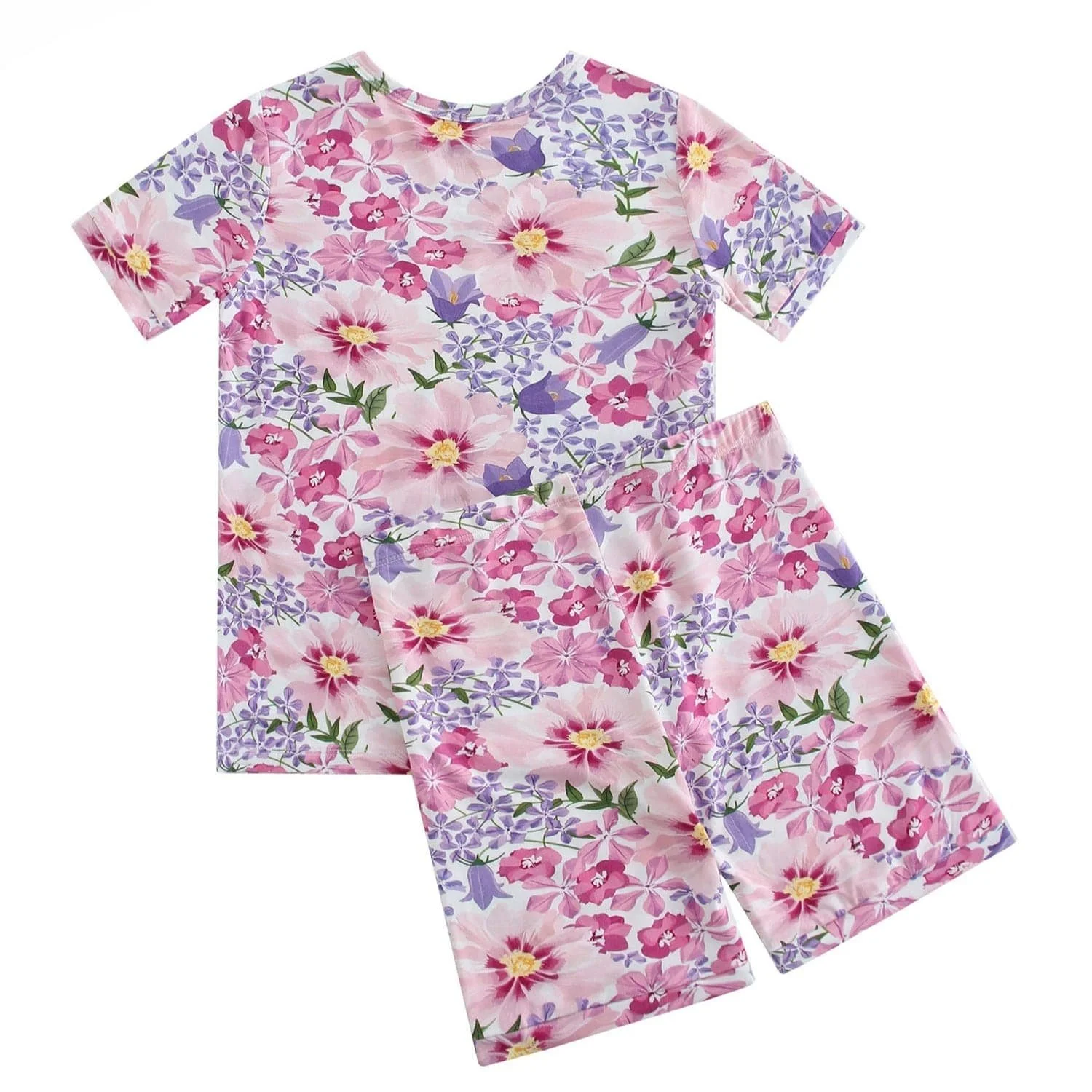 PoshTOT Morning Glory Print 2 Piece Short Sleeves PJ Set