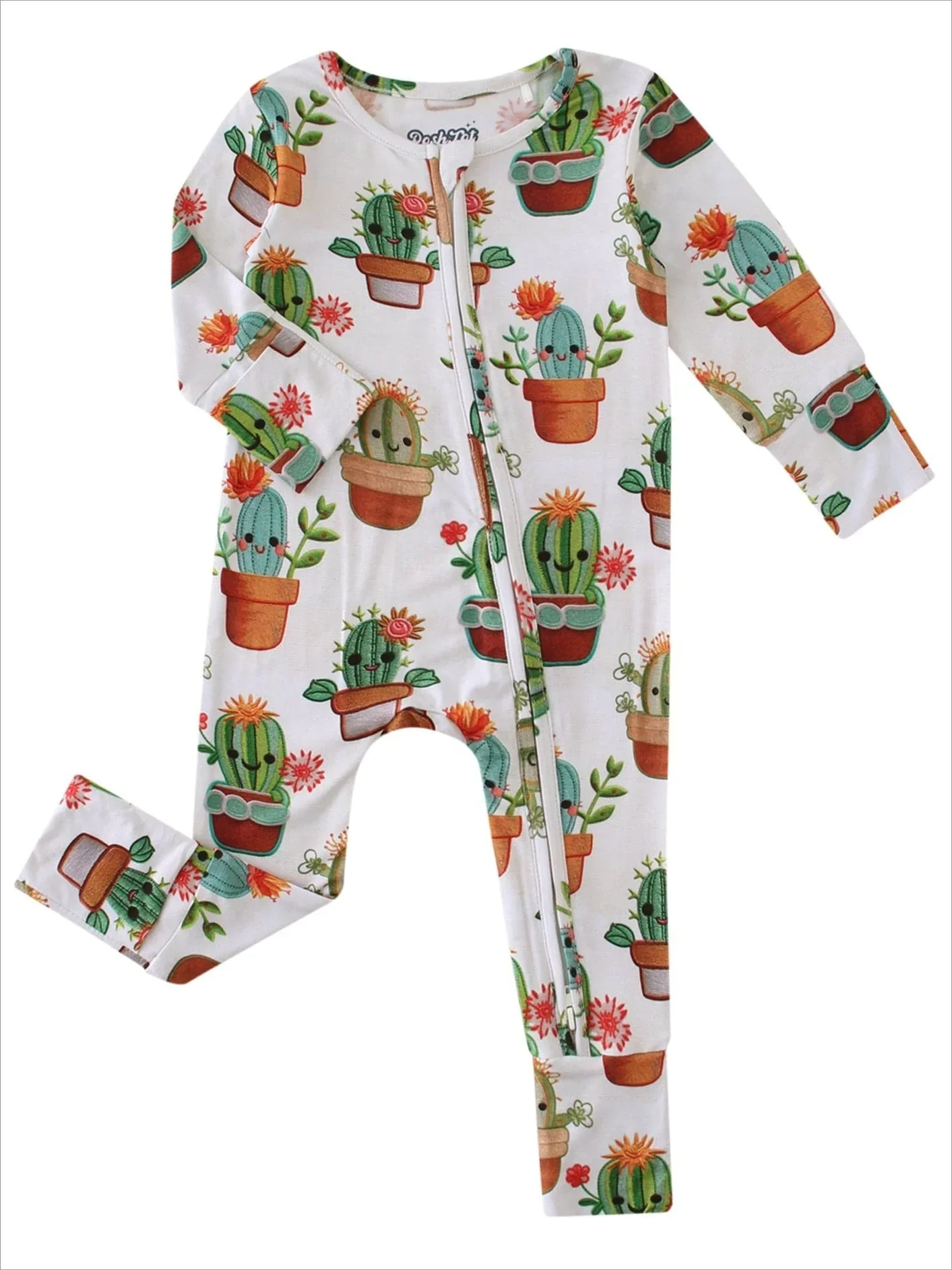 PoshTOT Cactus Bamboo Baby Convertible Zippy Romper