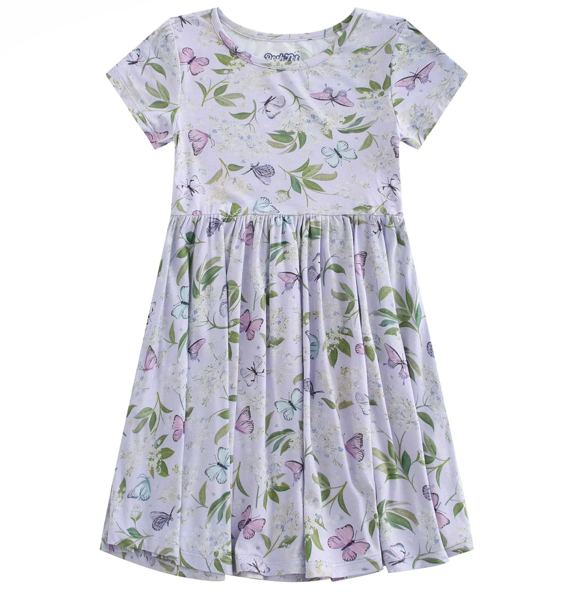 PoshTOT Butterfly Bamboo Girls Twirl Dress