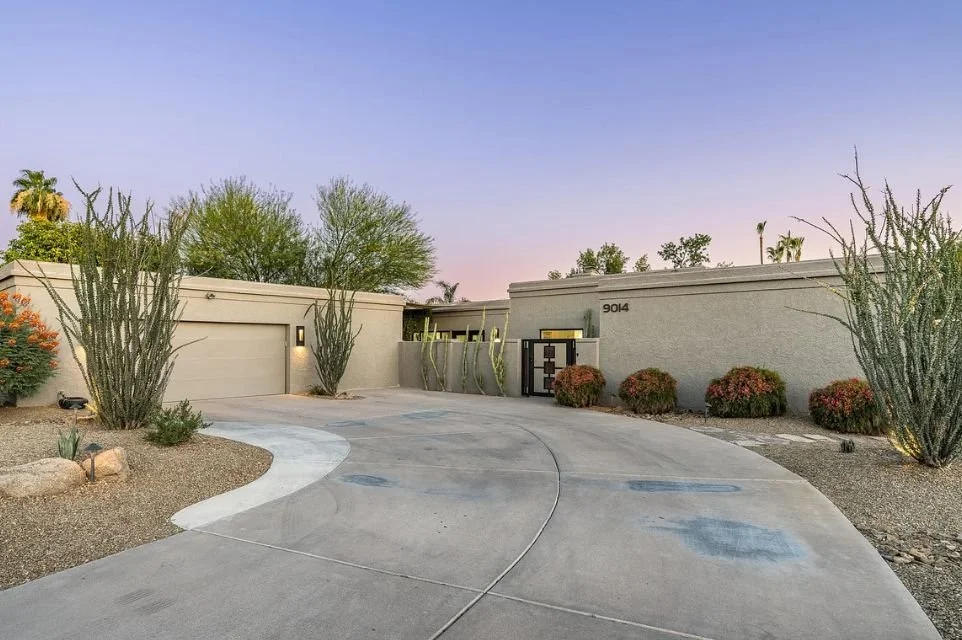 Exterior and driveway of 9014 N 81st St in McCormick Ranch, Scottsdale, Arizona