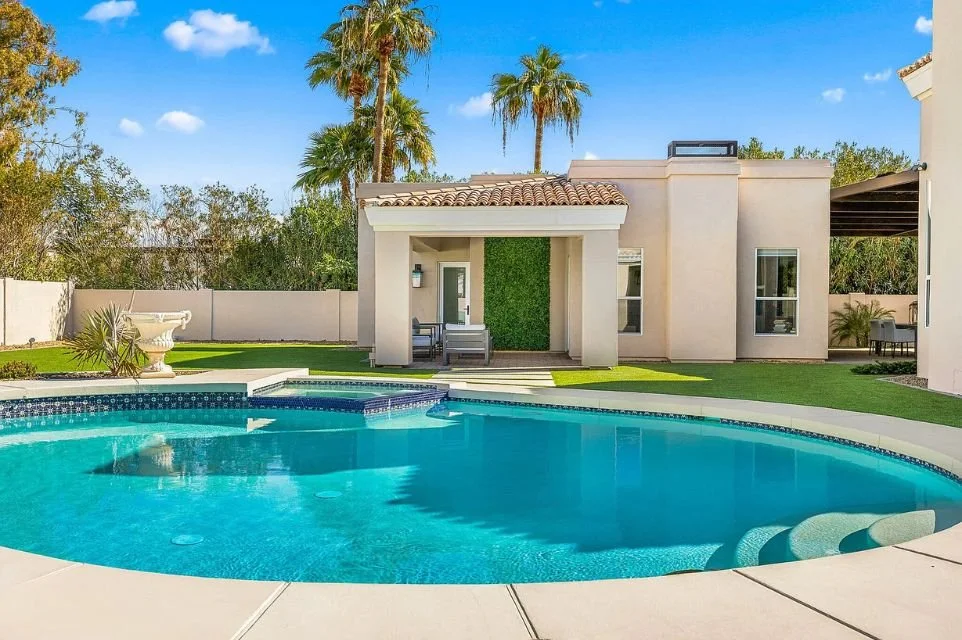 Backyard swimming pool at a luxury home in Paradise Valley, Arizona