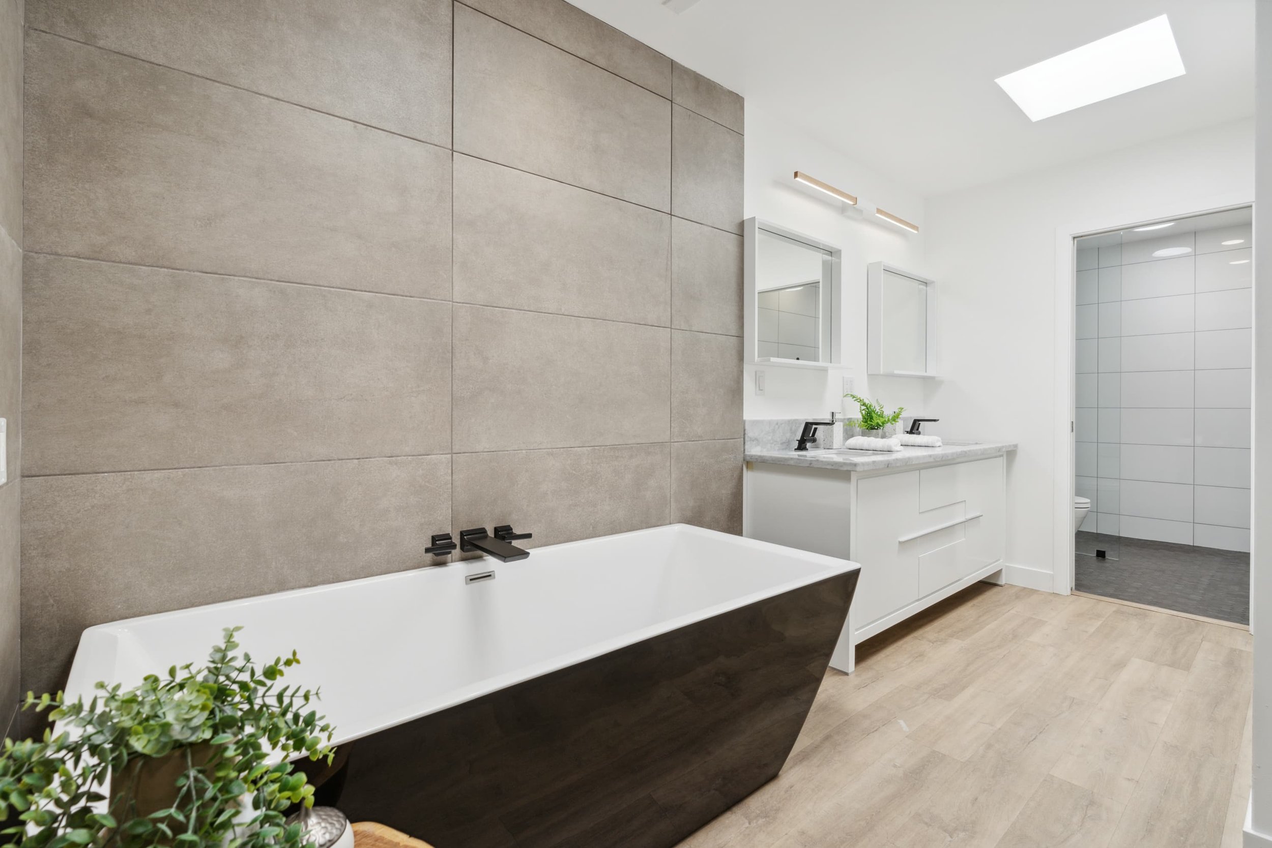 Luxury primary bathroom with freestanding soaking tub in Arcadia Lite, Scottsdale