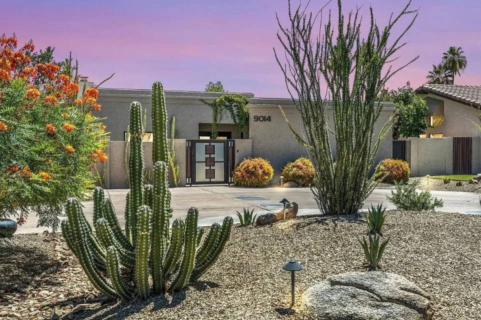 Front entrance and desert landscaping at 9014 N 81st St in McCormick Ranch, Scottsdale, Arizona
