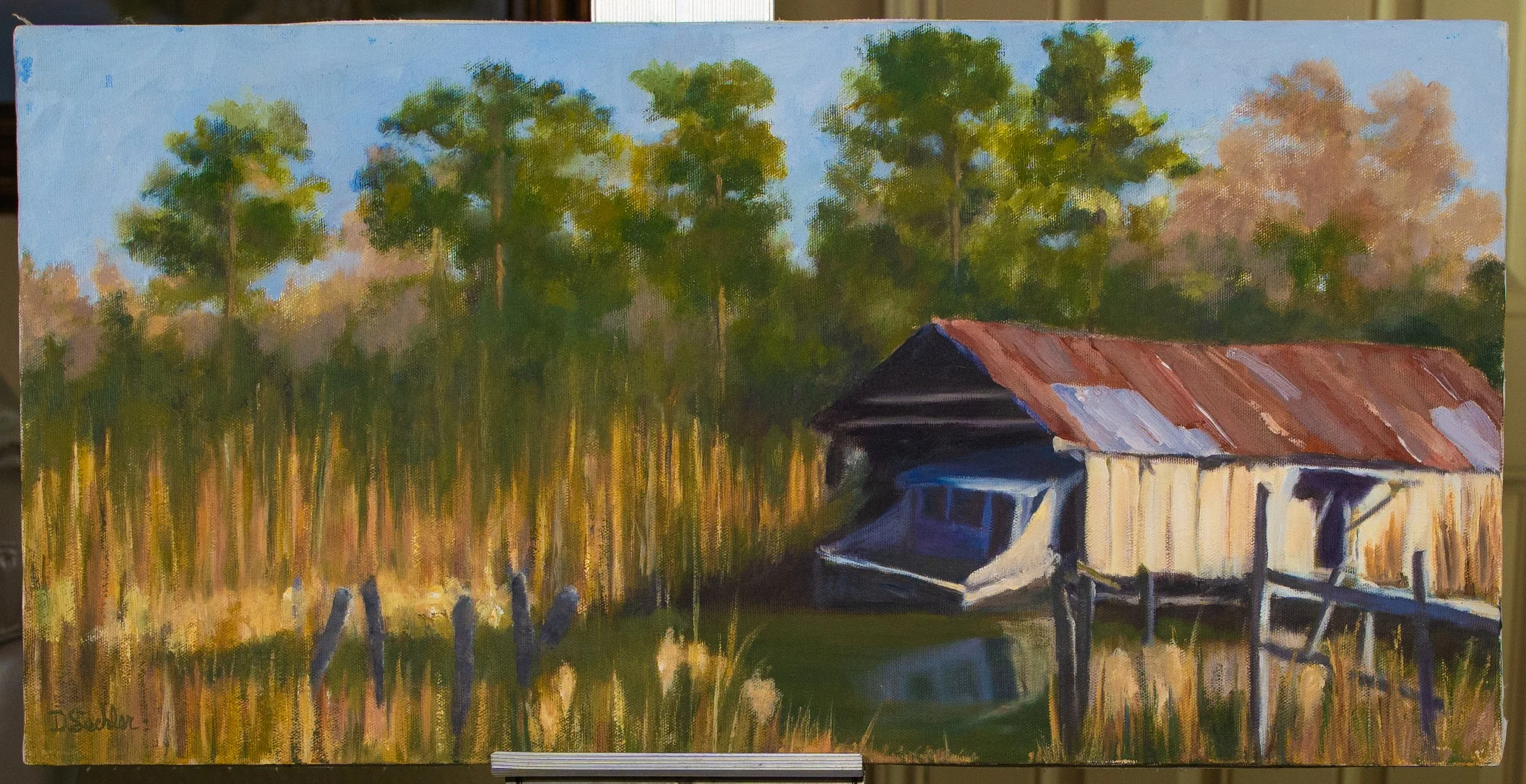 Rustic Lakeside Serenity Canvas Art