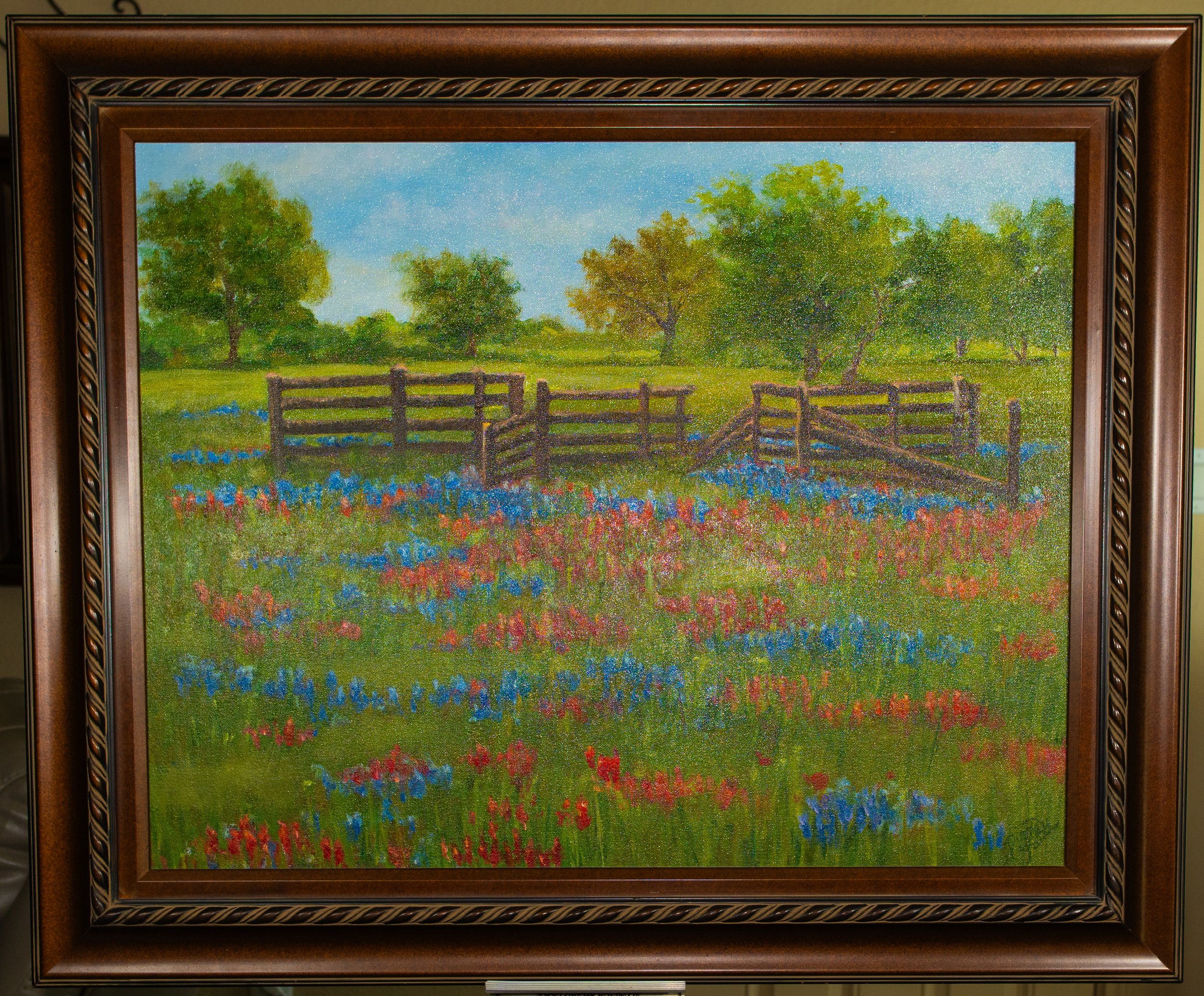Serene Countryside Landscape Oil Painting