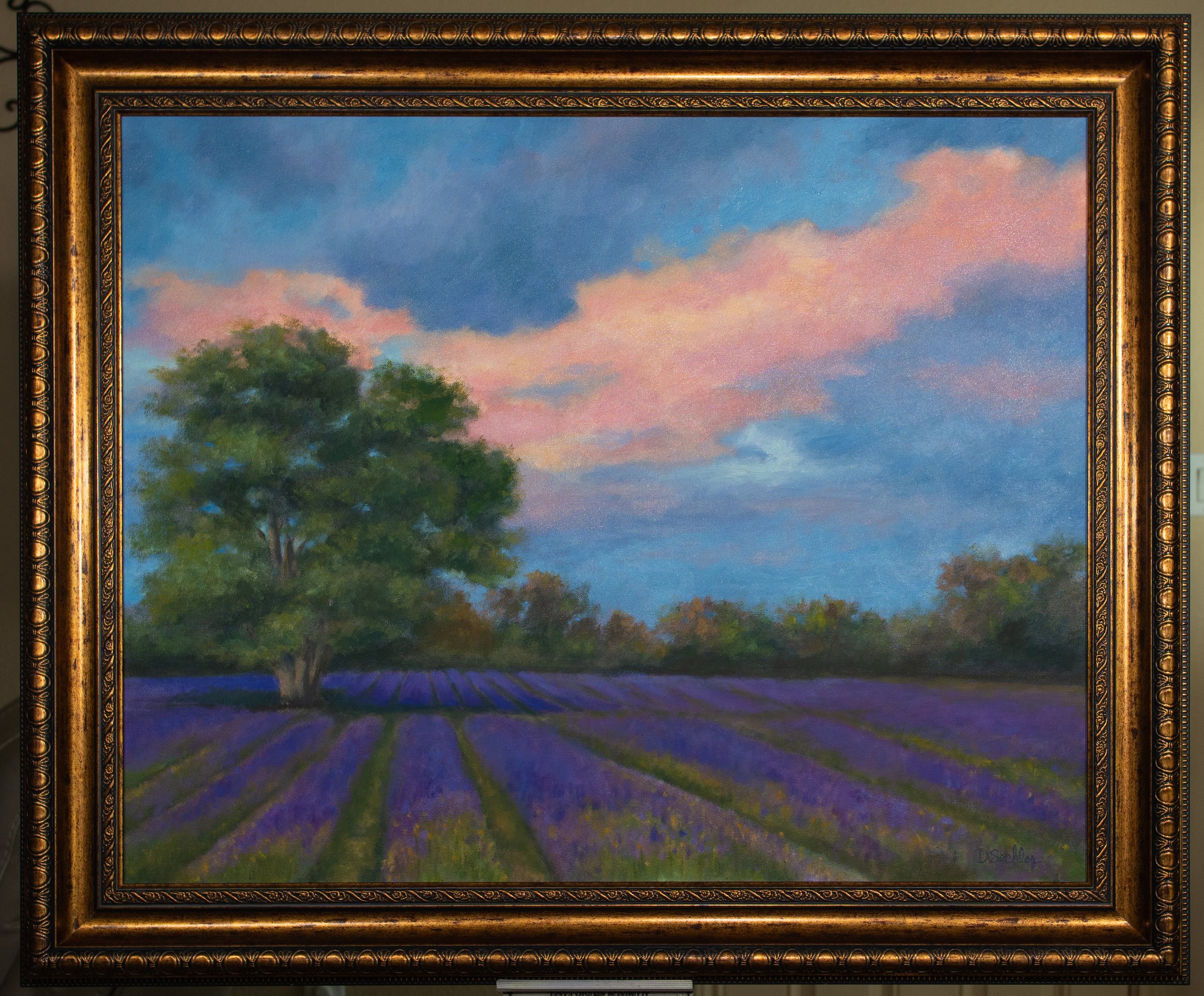 Lavender Sunset Landscape Painting