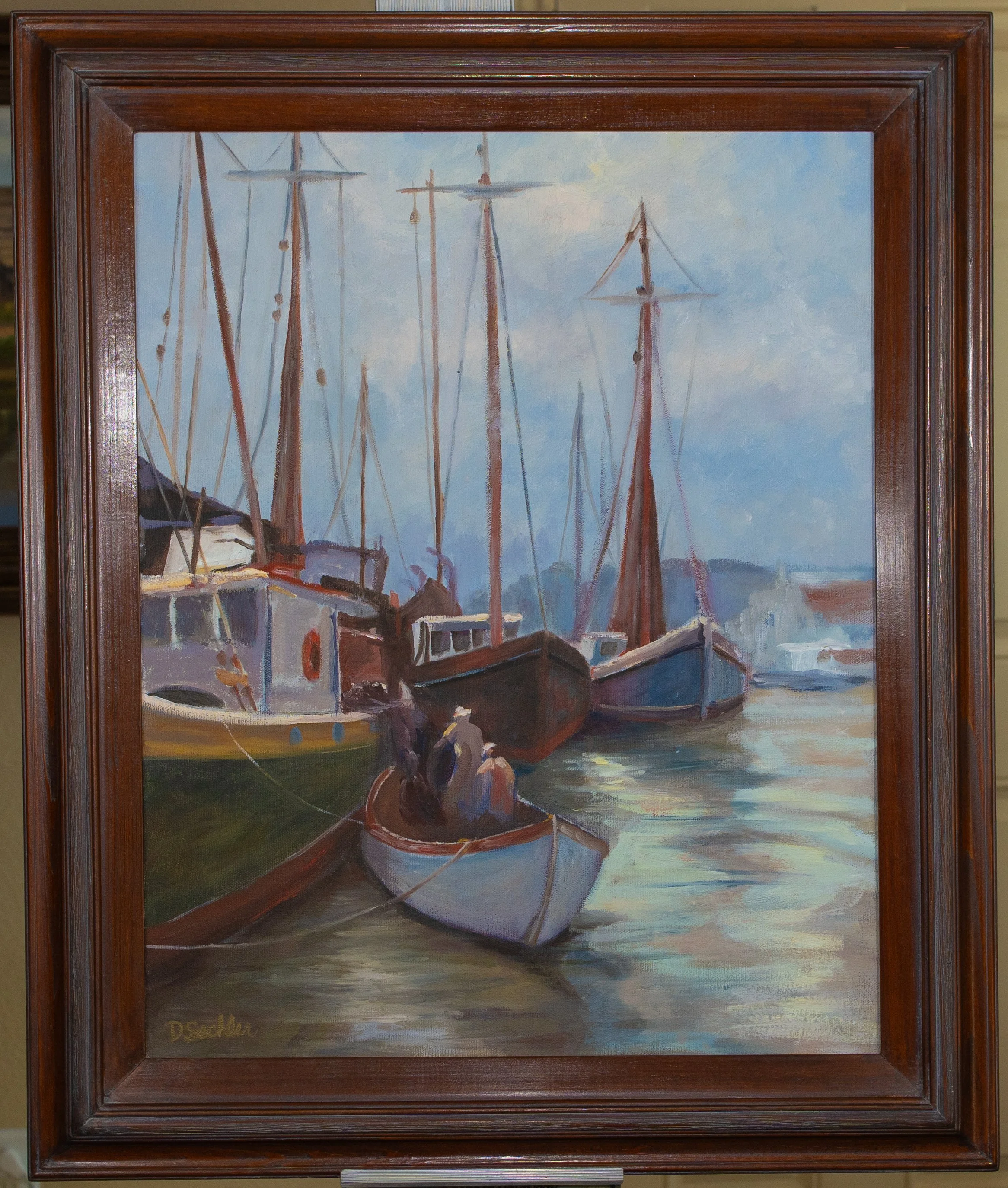 Serene Harbor Oil Painting