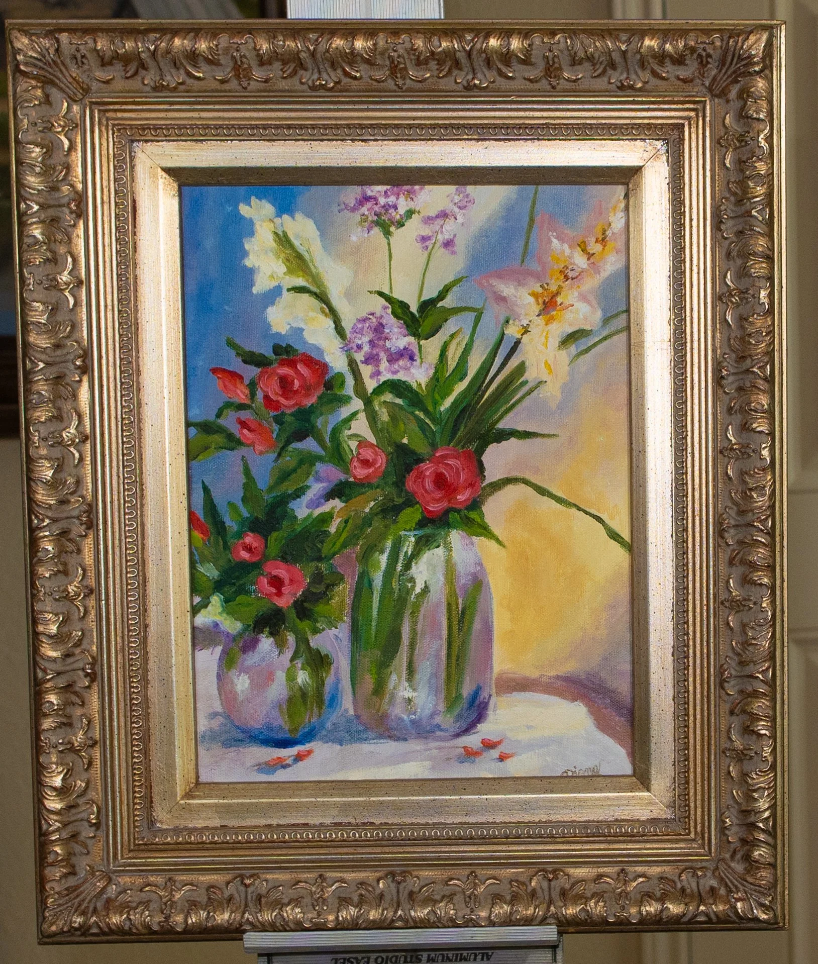 Elegant Floral Arrangement Framed Painting