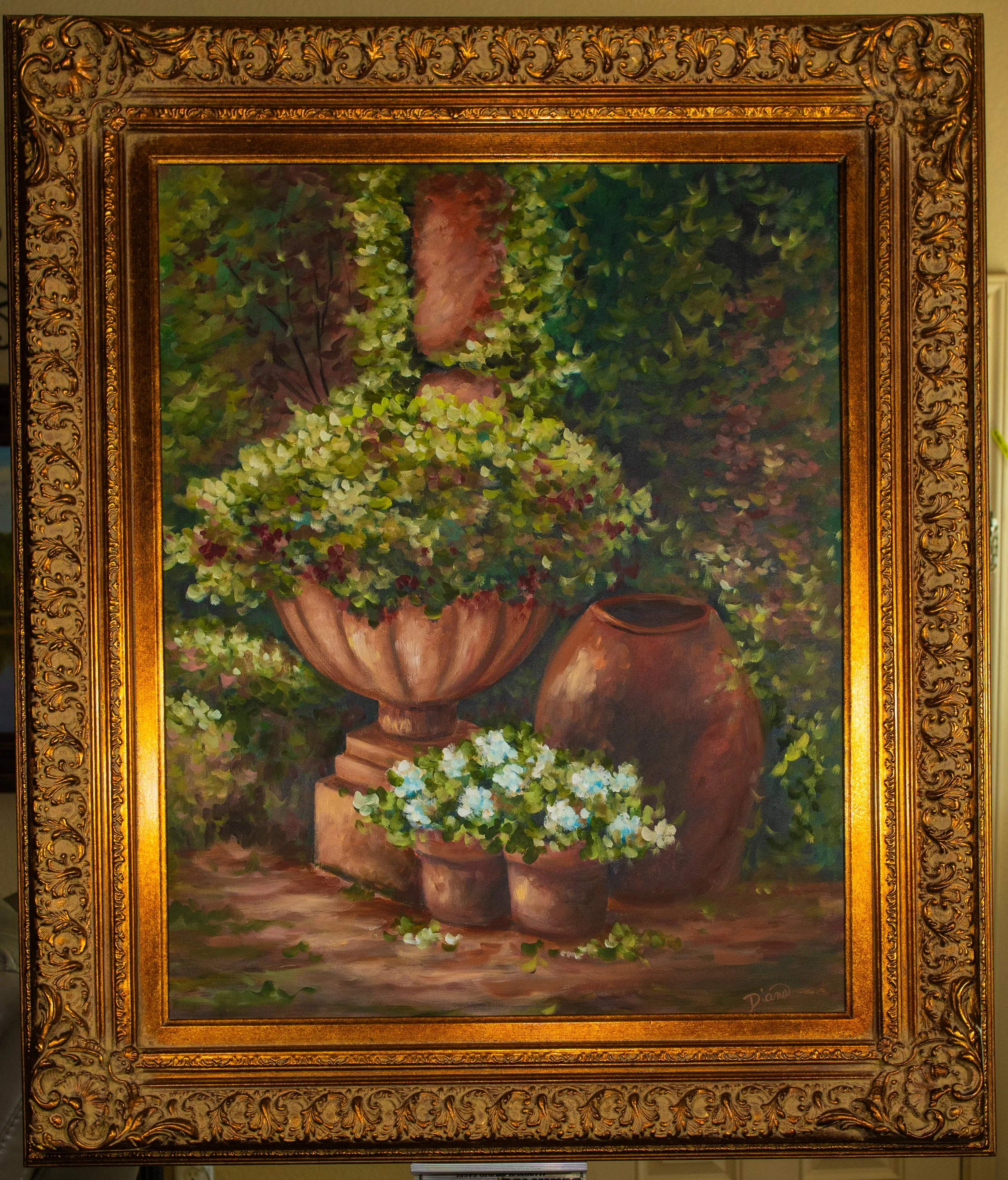 Serene Garden Escape Framed Painting