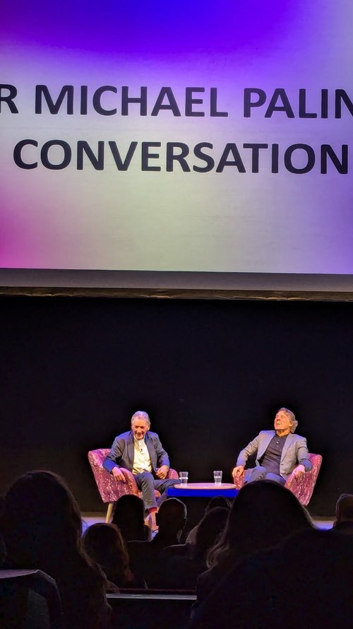 Michael Palin and John Bishop at the BBC Comedy Festival.