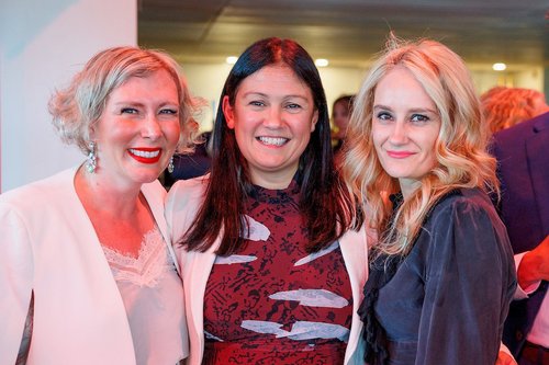 Culture Secretary Lisa Nandy with CRAFT trustees Jen Smith and Lu Jackson at the Amazon Regional Creatives Fund event, London.