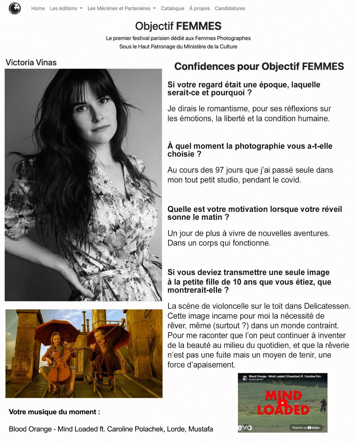 Le portrait pour @objectiffemmes est en ligne ✨ https://www.objectif-femmes.art/victoria-vinas
Rendez-vous en novembre 🤍