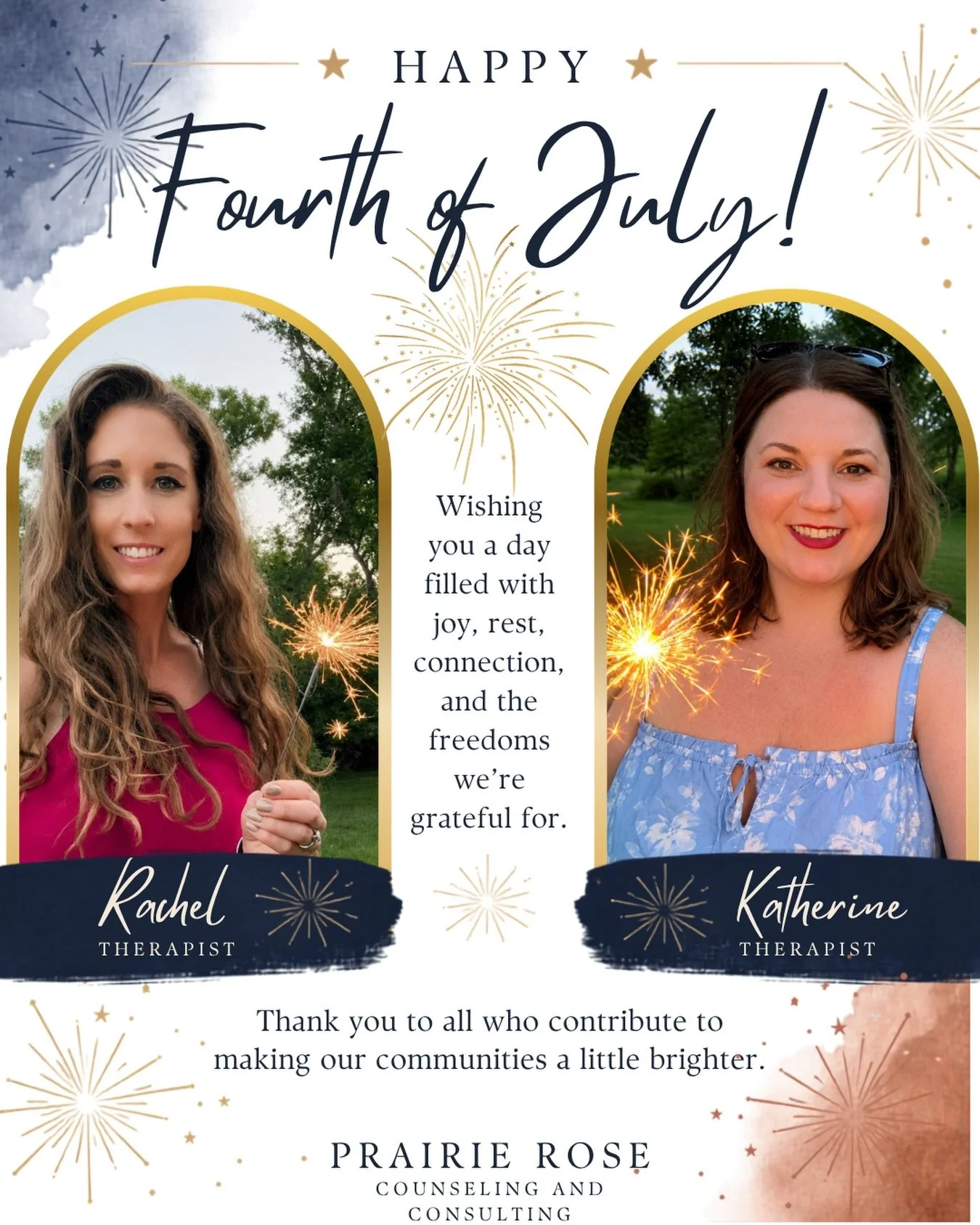 Wishing you a safe and restful holiday weekend from our families to yours!