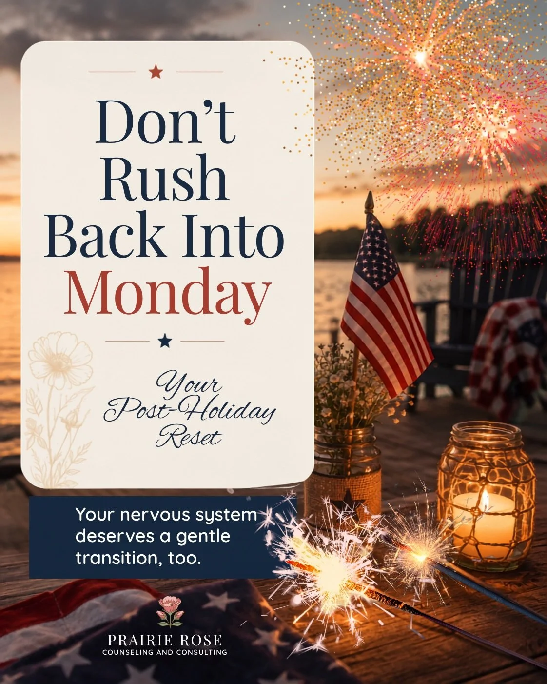 The Sunday scaries can feel especially challenging following a long or busy holiday. By taking time to care for yourself today and tomorrow you may find the transition back to your regular schedule hold more ease. What do you do to help Monday you? C