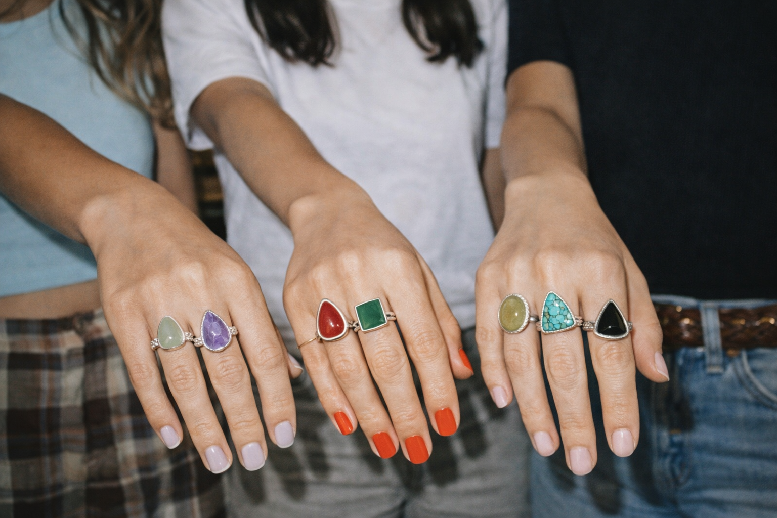 Girls Night Out jewelry making rings at wine tasting room