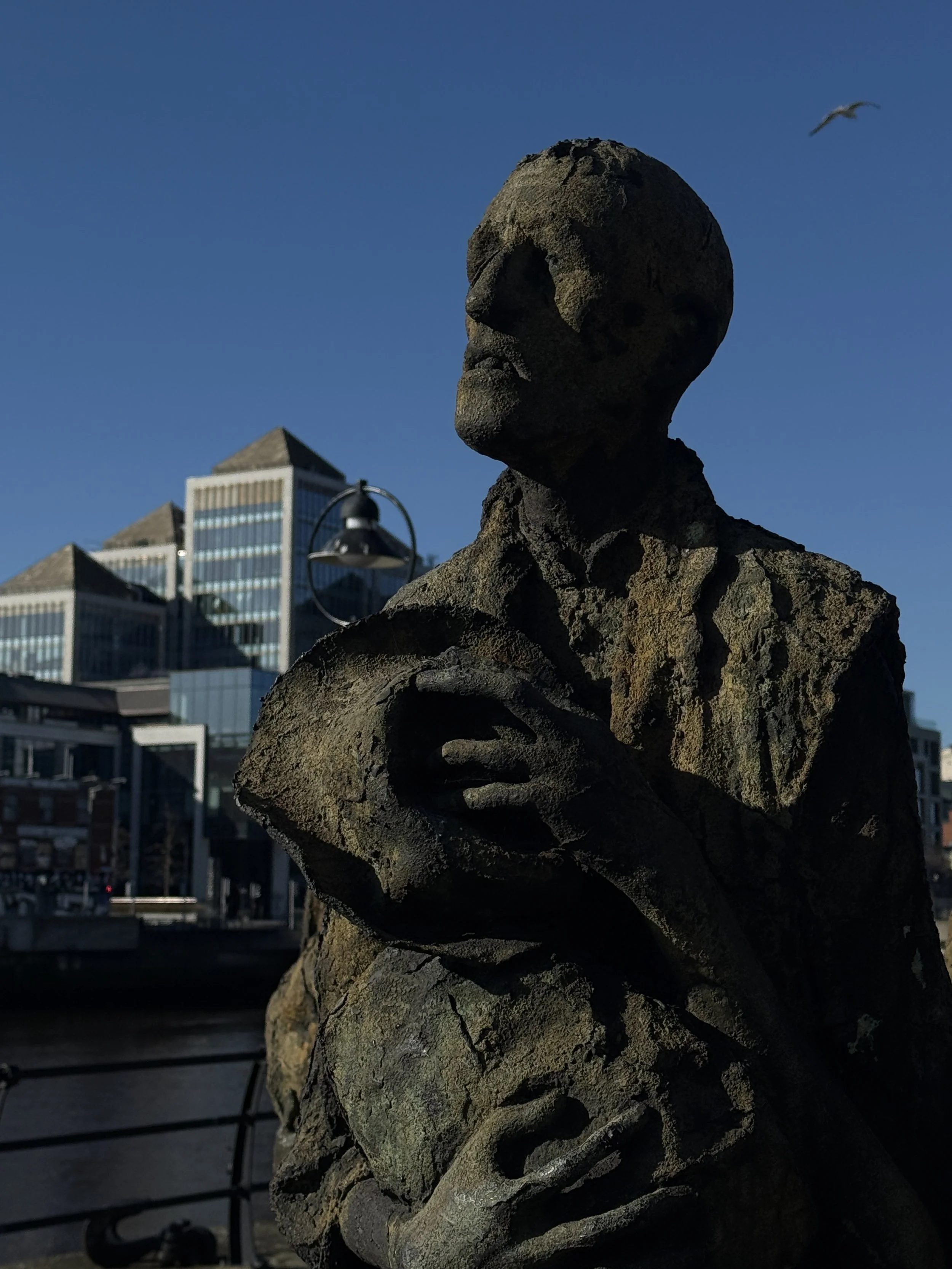 Statue of the famine memorial, a close up of one of the figures