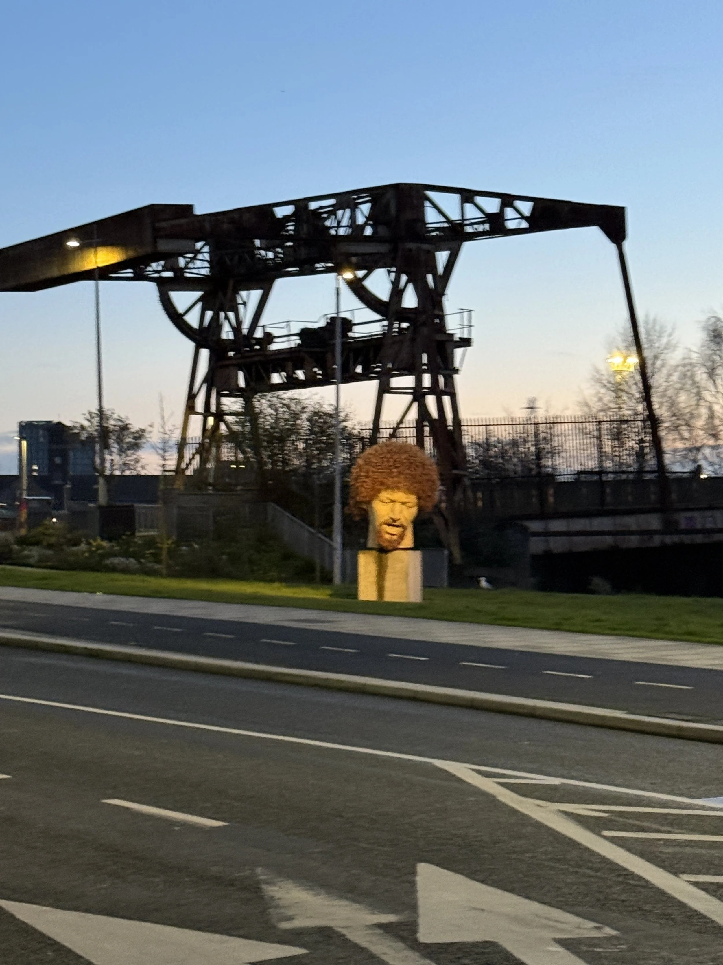 Statue of luke kelly's head in song
