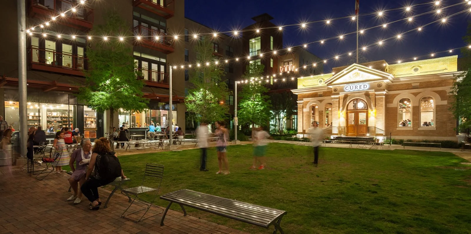 A few steps from Hotel Emma, nestled in between shops and apartments, is another design favorite: Cured. Might just be my favorite little building in the city. (Sorry, Alamo!)&nbsp;[Photo Source: The Can Plant]