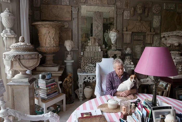 “Master Plaster Caster” Peter Hone at home in London’s Notting Hill. via Christie’s