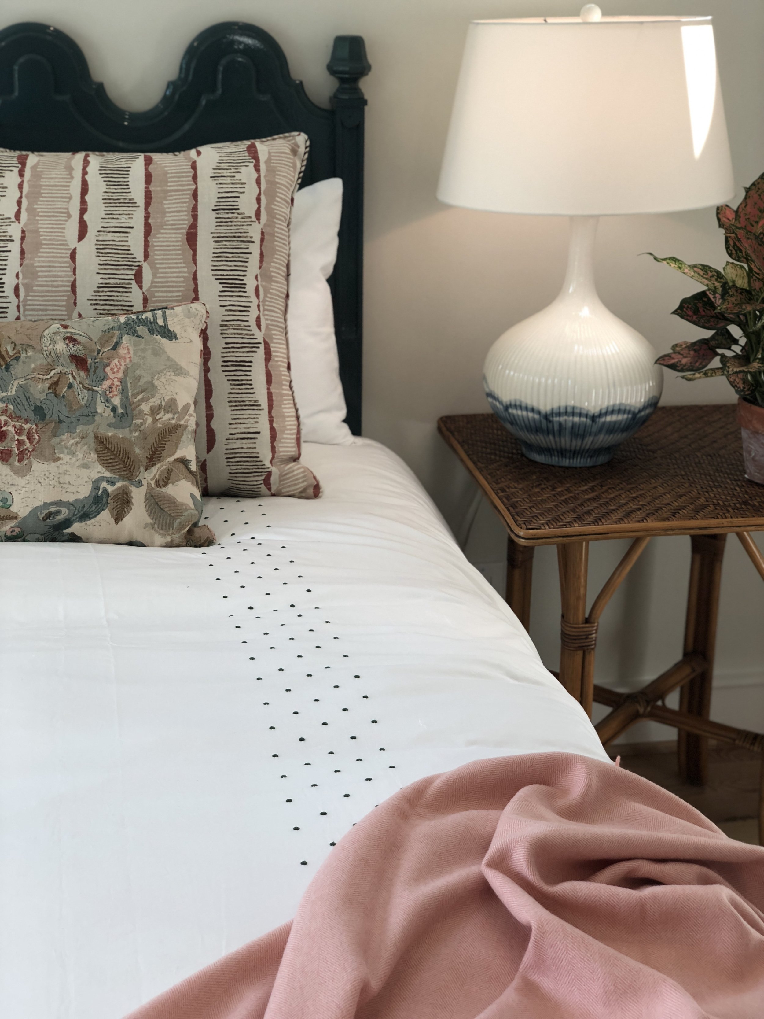 Biscuit bedding in Meg’s guest bedroom.