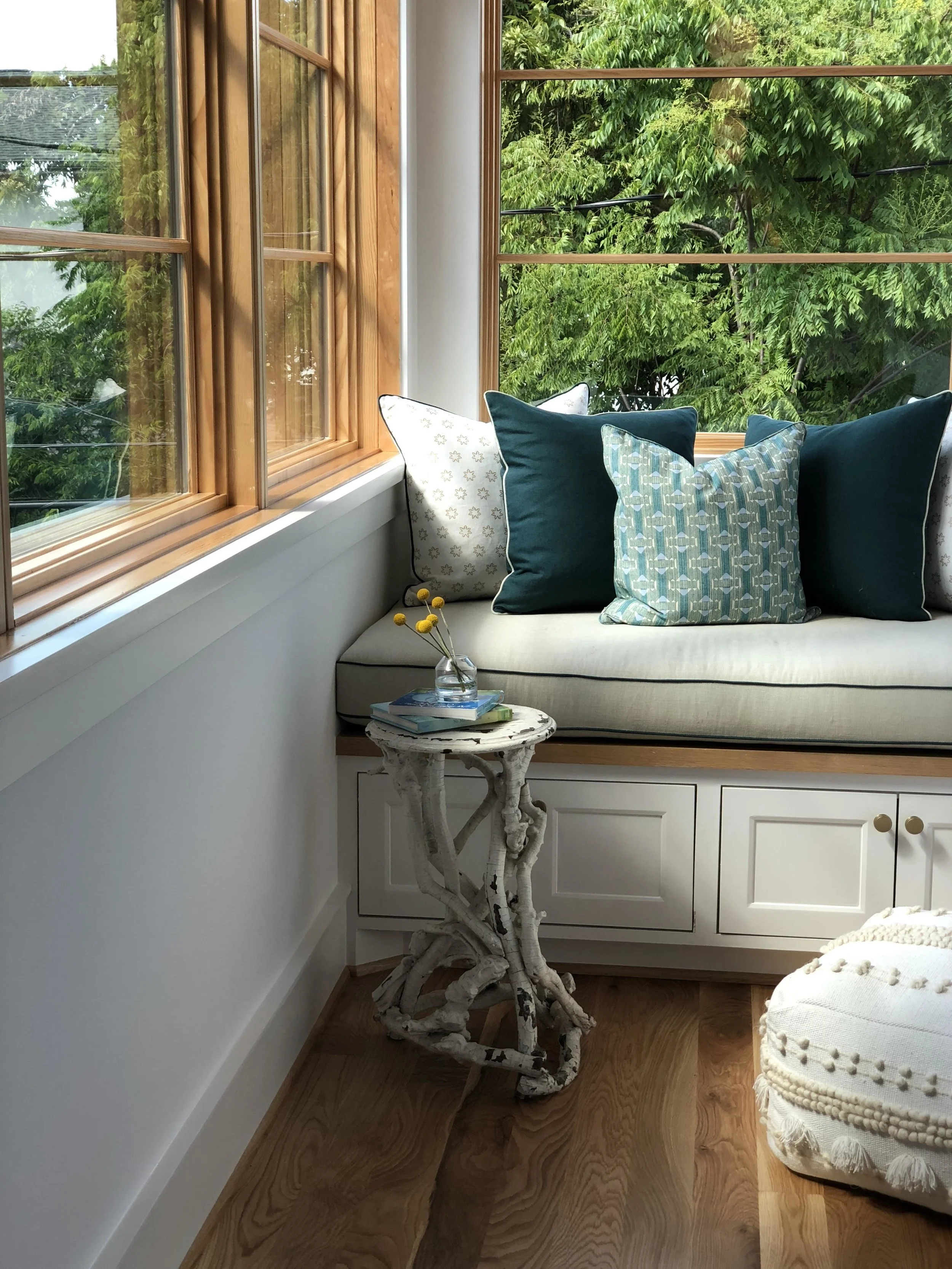 Stone Acorn Builders incorporated many sunny corners and niches throughout the home.