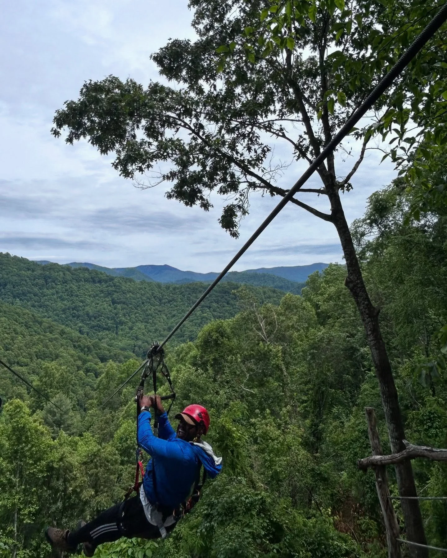 Ziplining in the Blue Ridge Mountains, God said trust Me &mdash; so I leaped, laughed, and flew. And somewhere between earth and sky, I smiled because I found joy and liberation in Christ. 🕊️