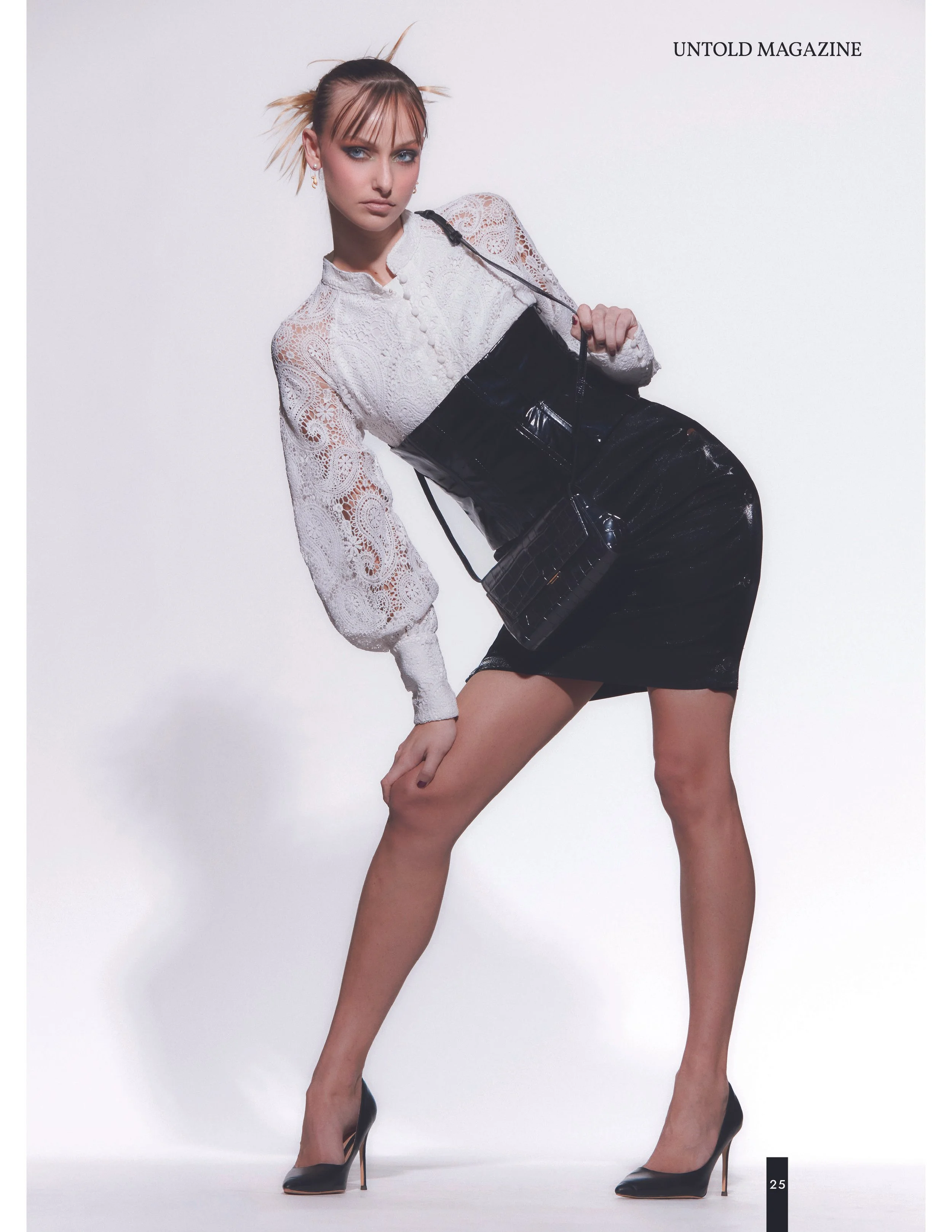 Alberto Miceli publication UNTOLD Fashion Issue, fashion, made in Italy, New York, bold, skirt, black, white, couture