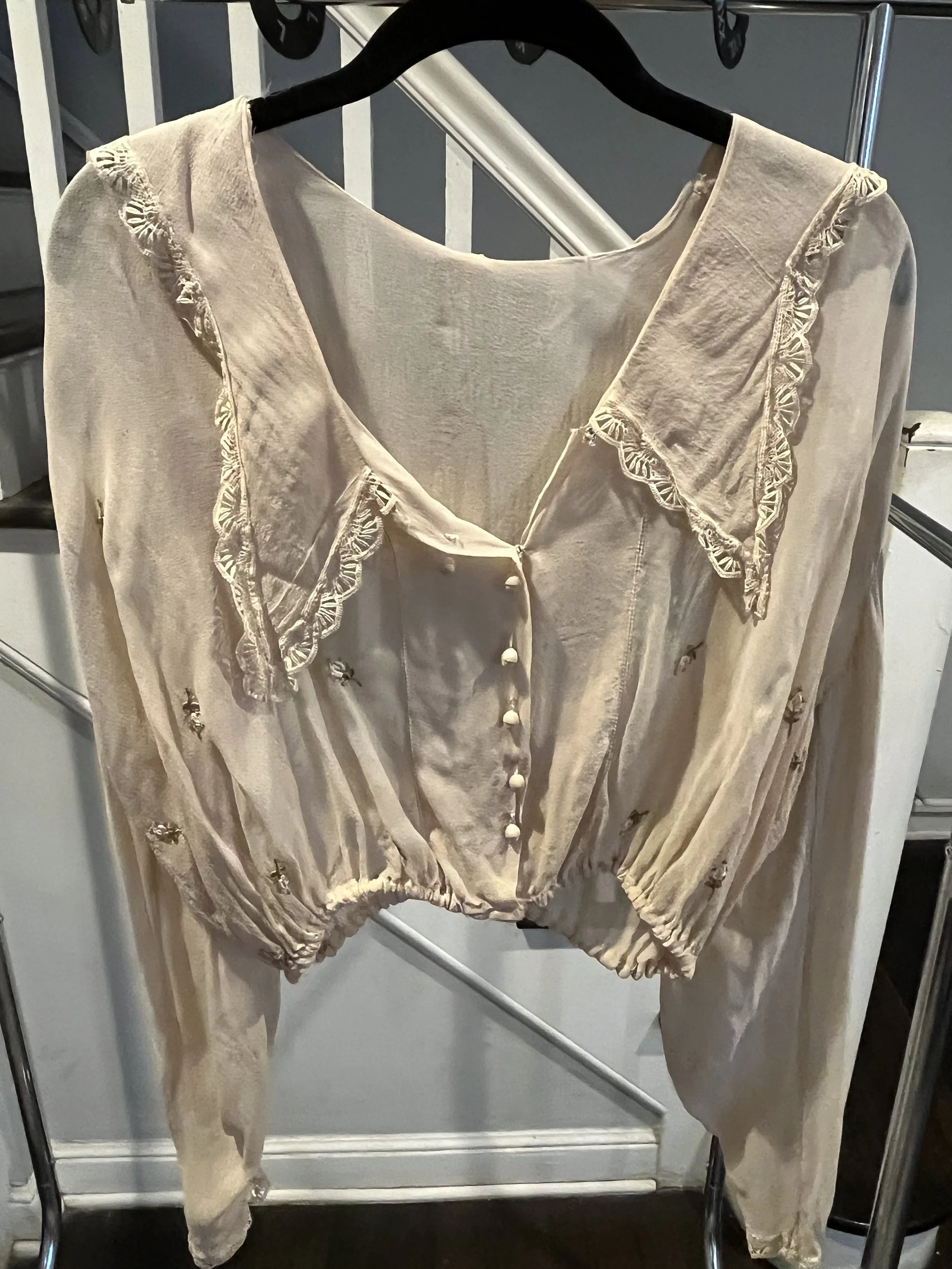 Empire 38 Lace-Trimmed Blouse