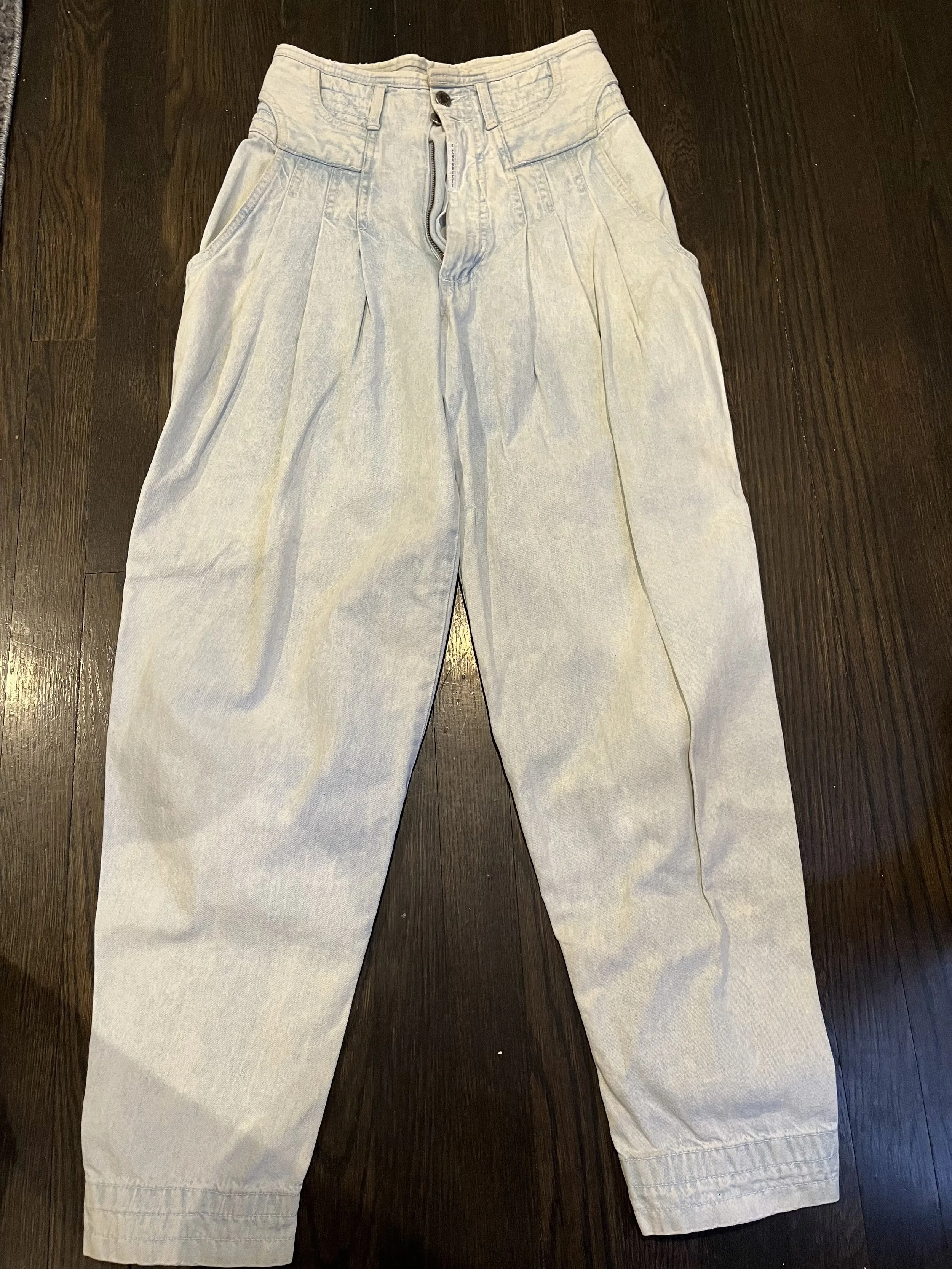 Z Cavaricci Light-Wash High-Rise Denim Pants