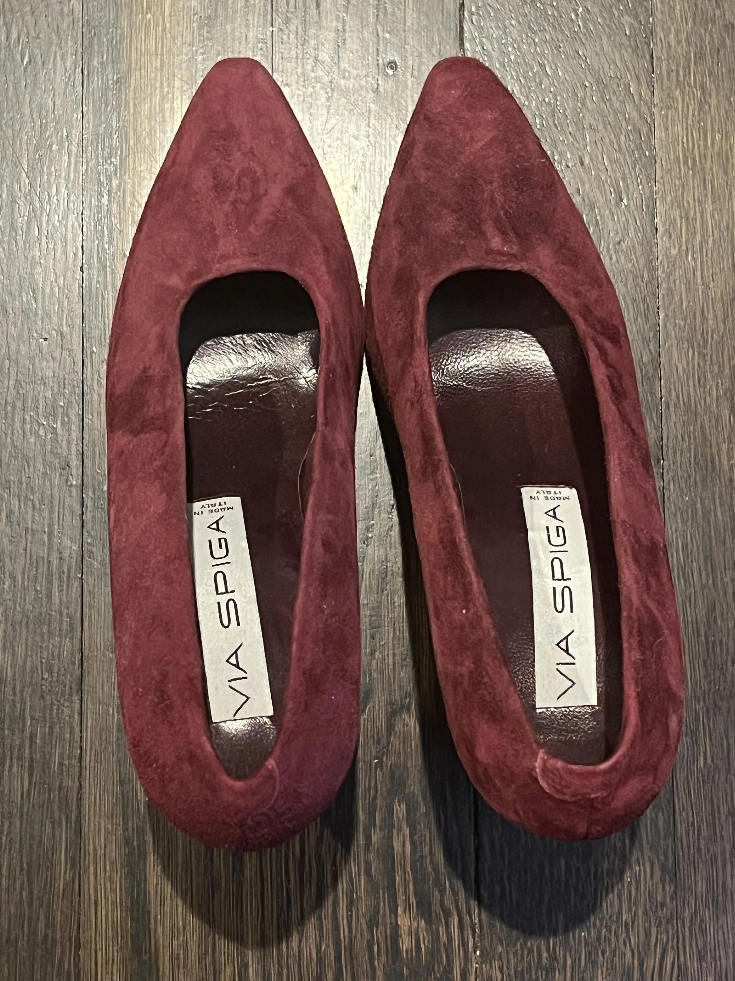Via Spiga Burgundy Suede Pumps