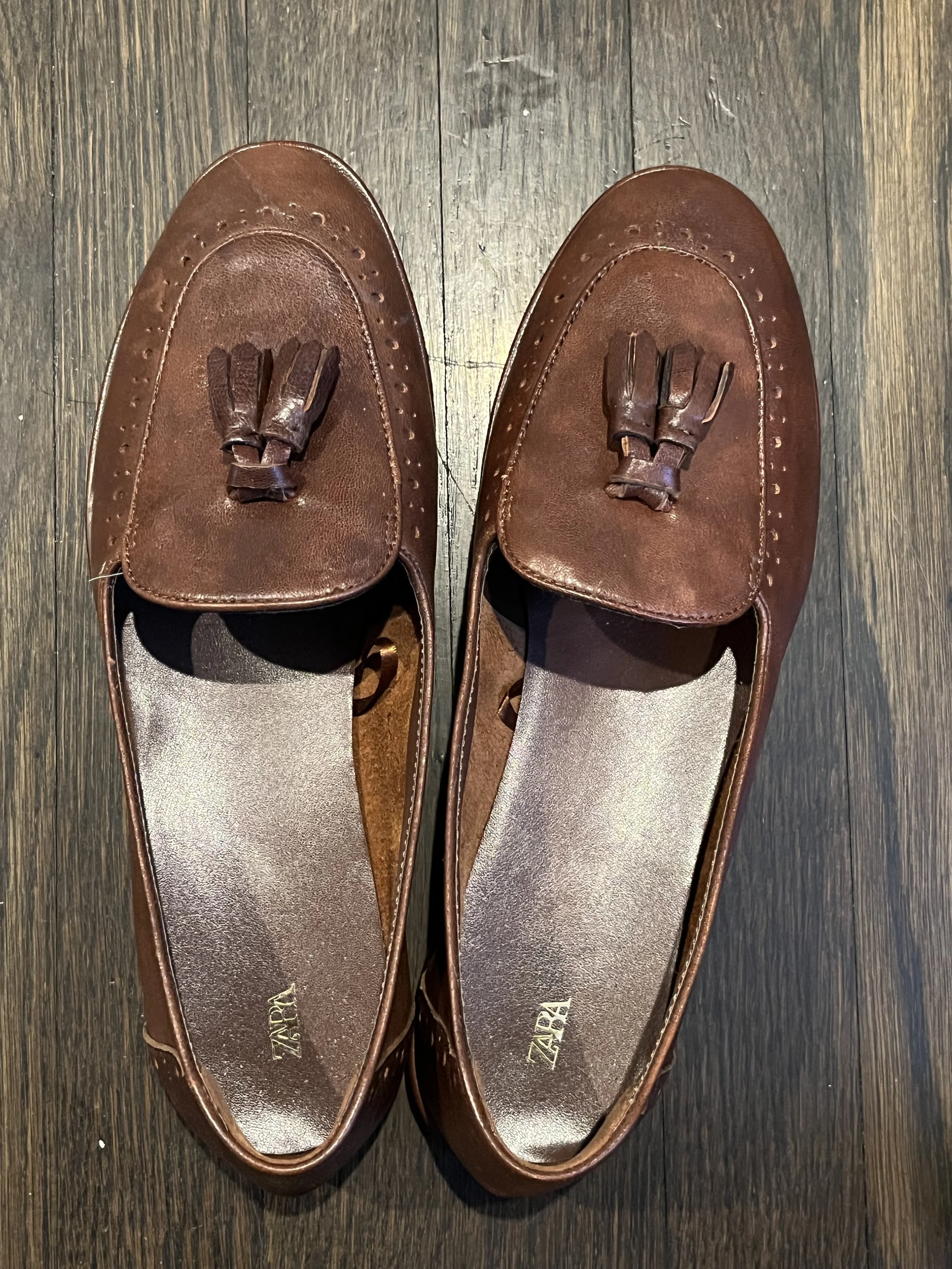 Zara Leather Tassel Loafers