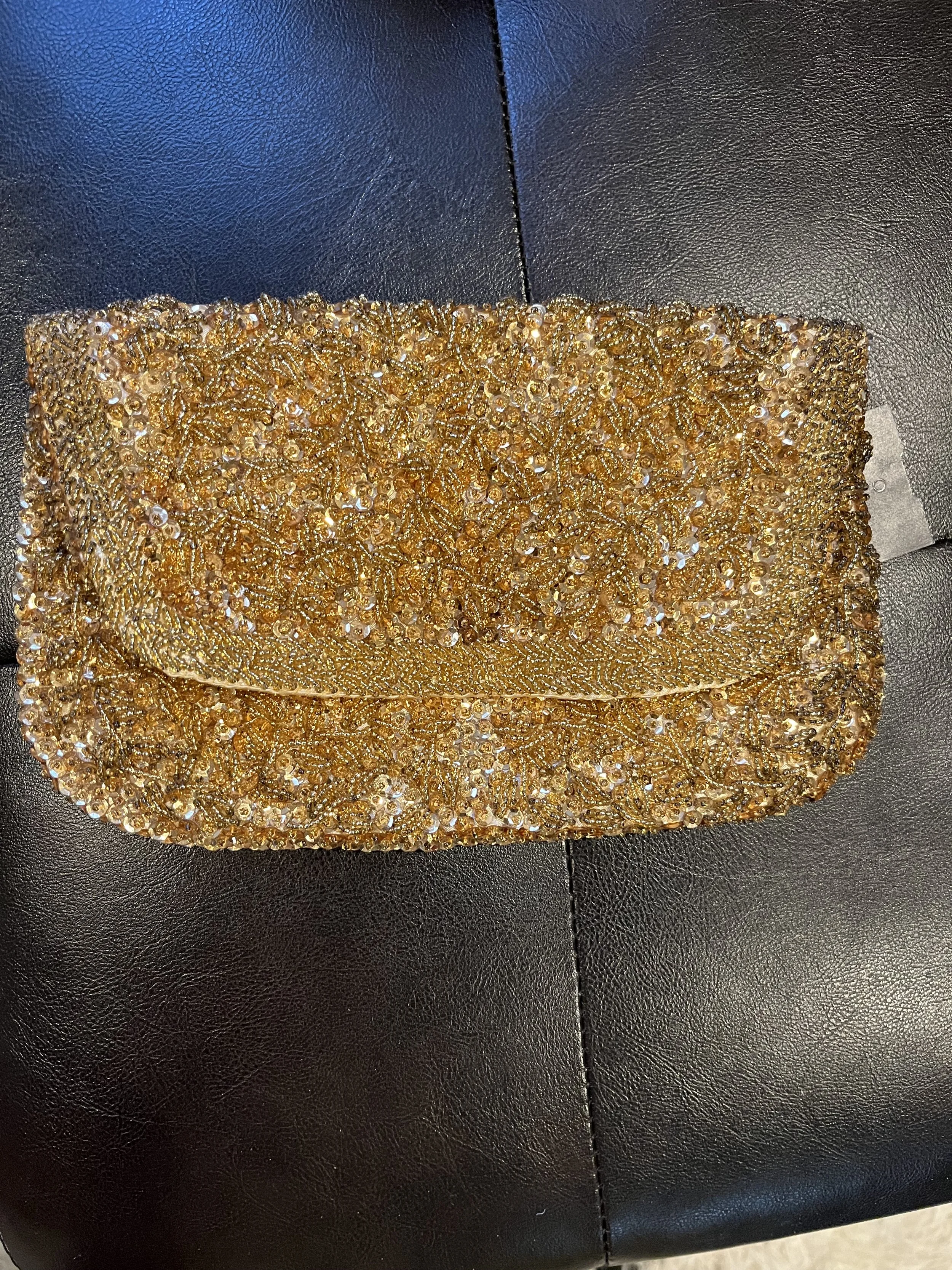 Golden Beaded Evening Clutch