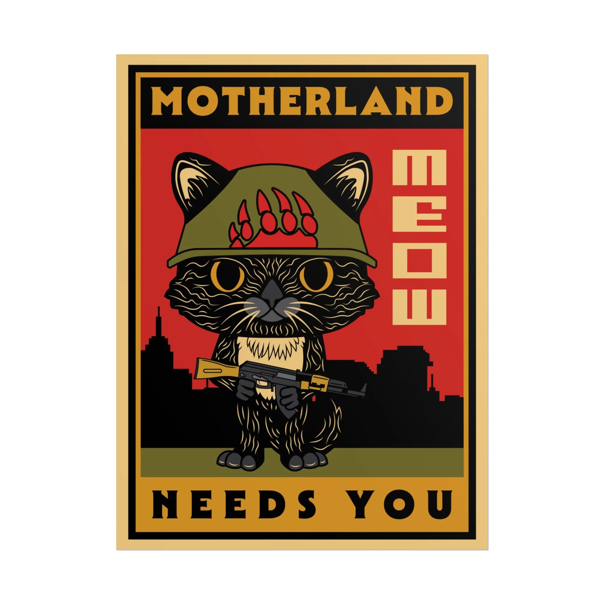 Escape From Tarkov - Hideout Cat- Retro Propaganda Style - Parody - Poster