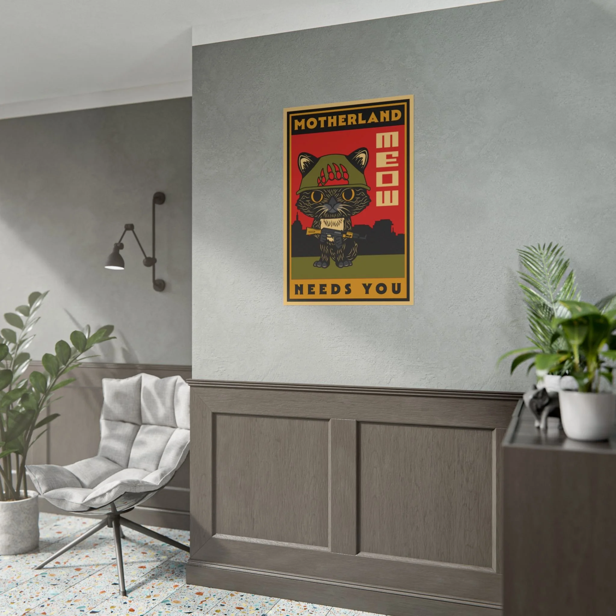 Escape From Tarkov - Hideout Cat- Retro Propaganda Style - Parody - Poster