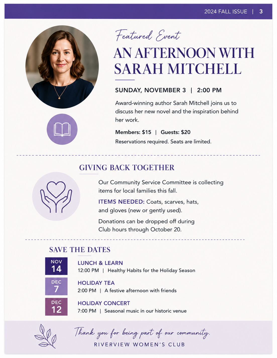 Newsletter Sample Page 3