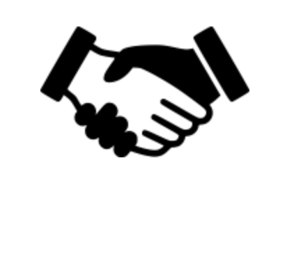 Geometric drawing of an outline square with sections divided by vertical, horizontal, and circle lines.