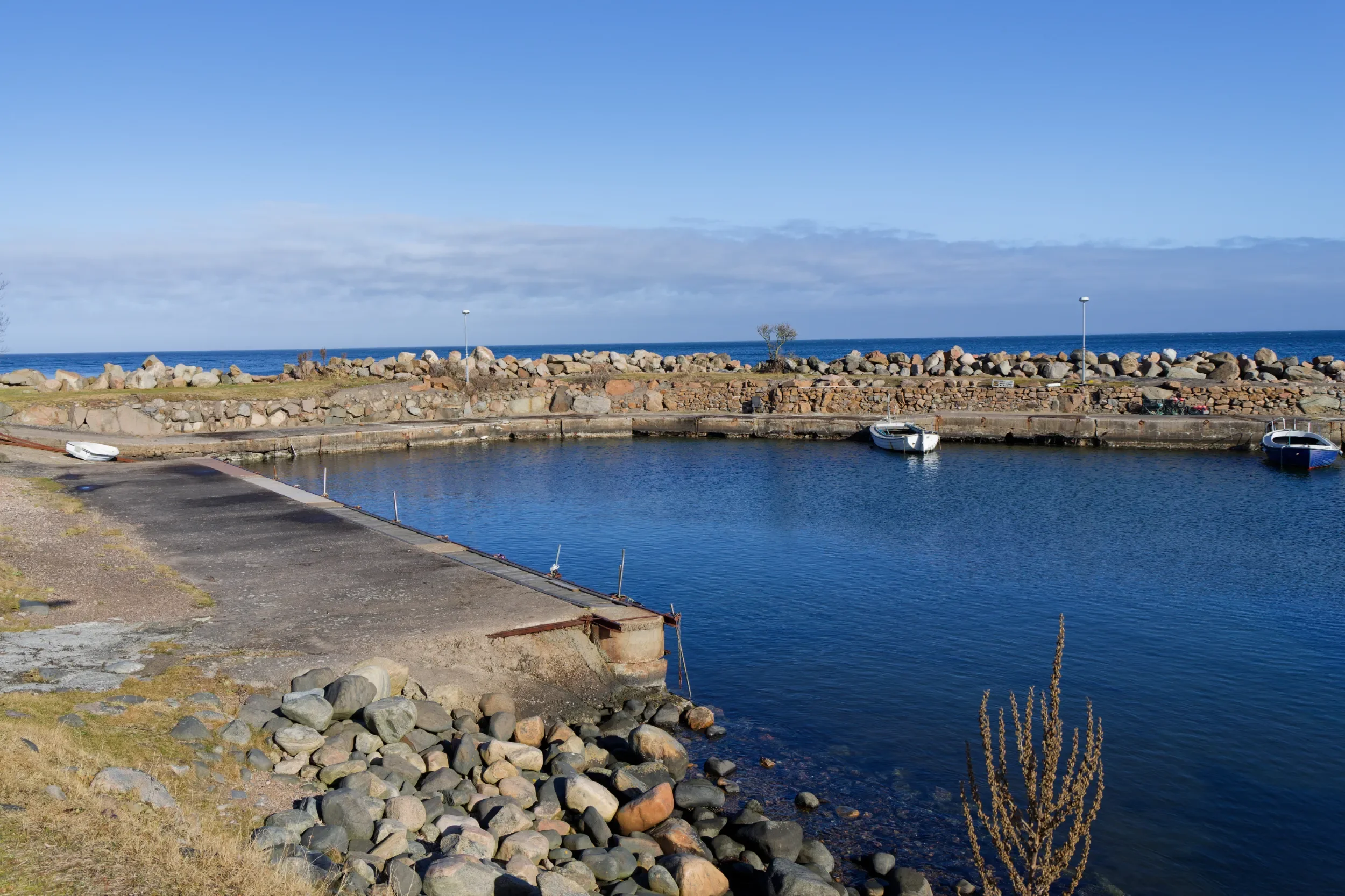 Kattviks hamn med vy över Laholmsbukten