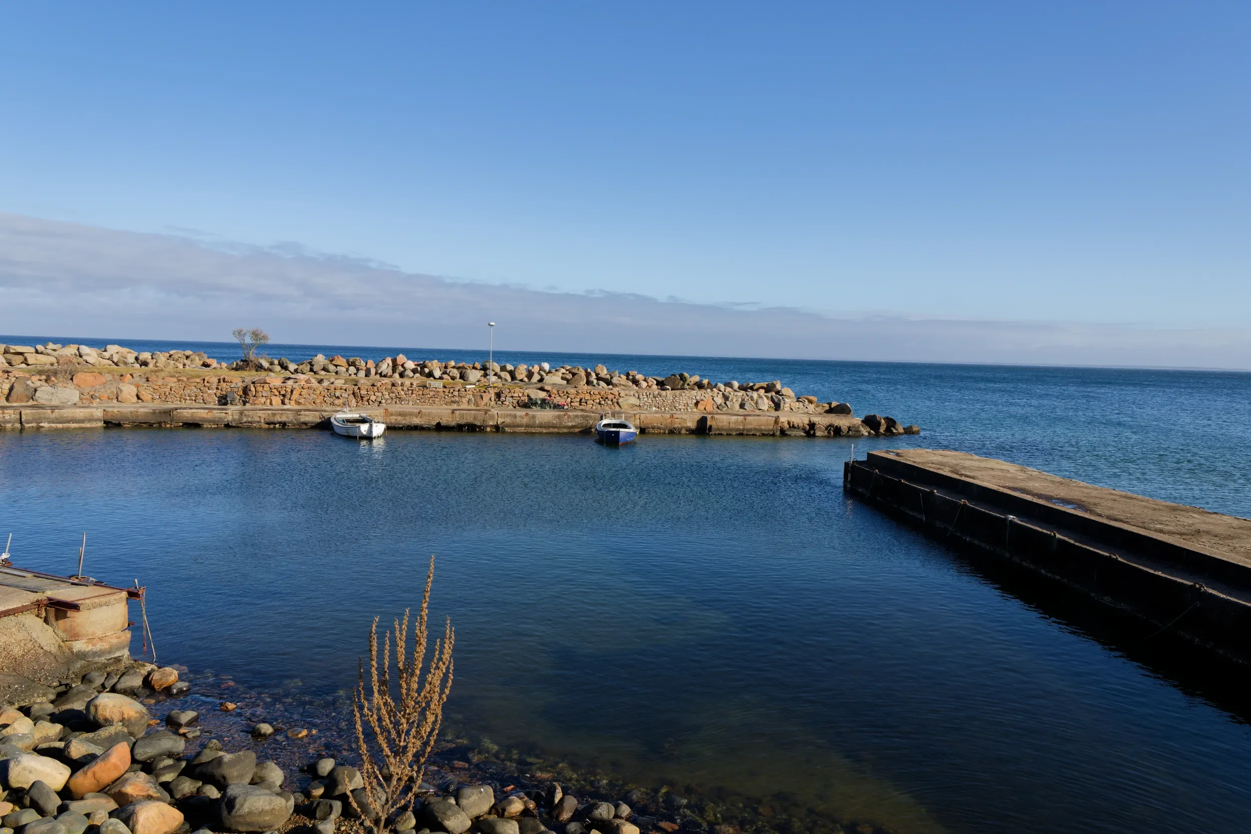 Kattviks hamn med vy över Laholmsbukten
