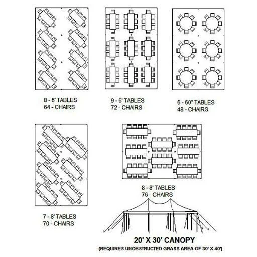 Sample 20x30 Tent Layout