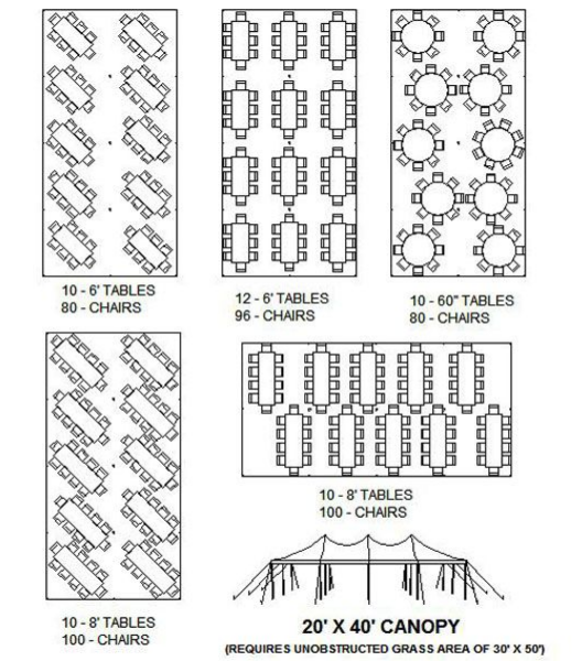 Sample 20x40 Tent Layout