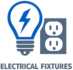 A graphic of a light bulb with a lightning bolt inside and an electrical outlet, representing electrical fixtures.