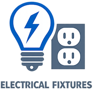 Icon of a light bulb with a lightning bolt inside and an electrical outlet, representing electrical fixtures.