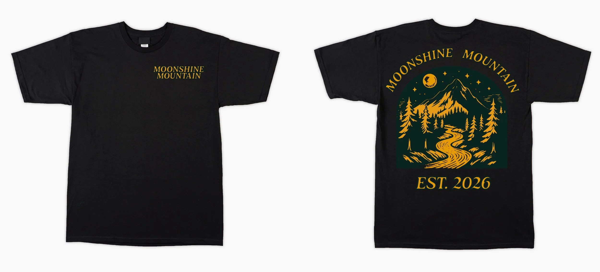 Moonshine Mountain Apparel Vintage Mountain Logo Design - Black