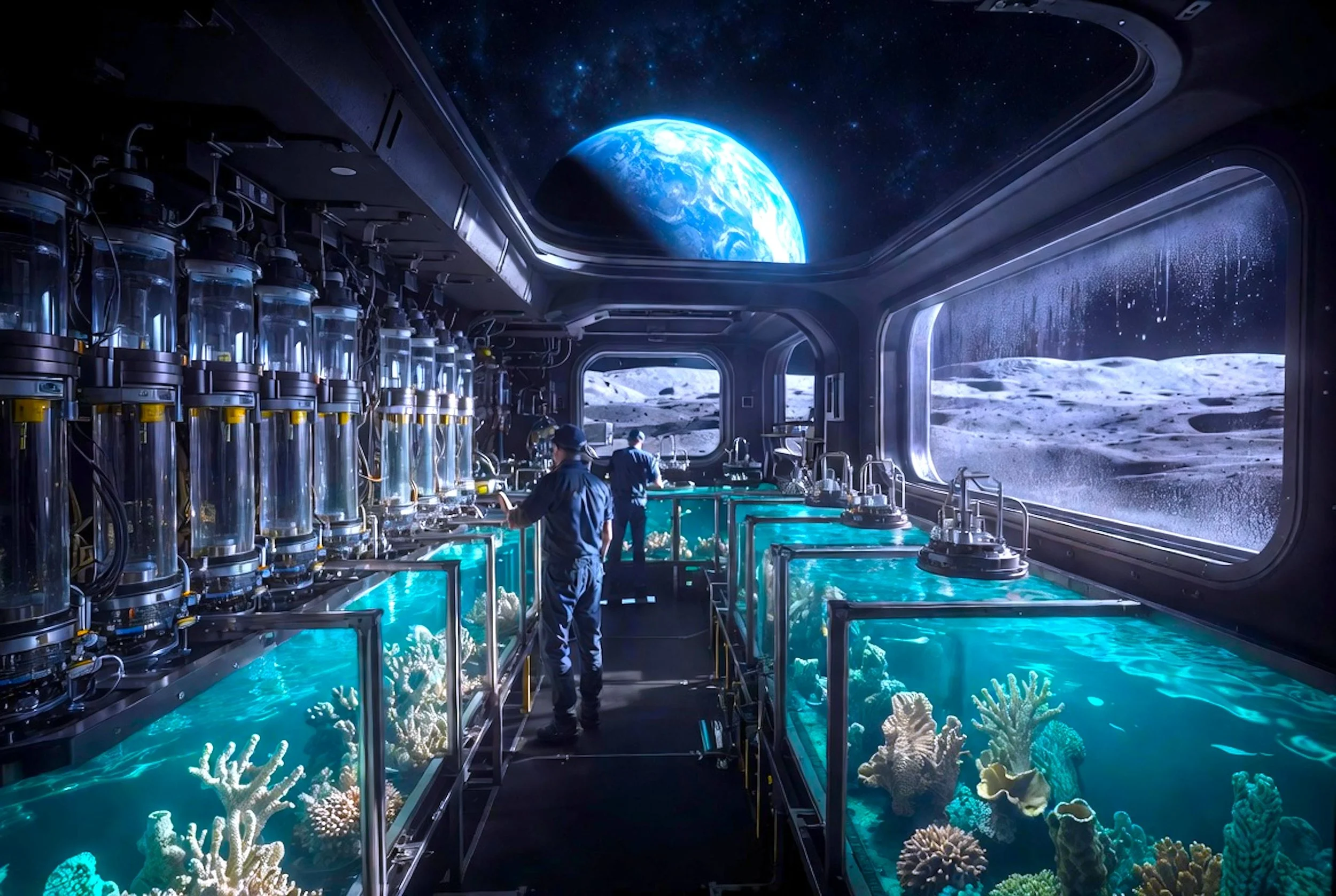 Lunar coral wetlab habitat with Earthrise – ExoSci bioware systems