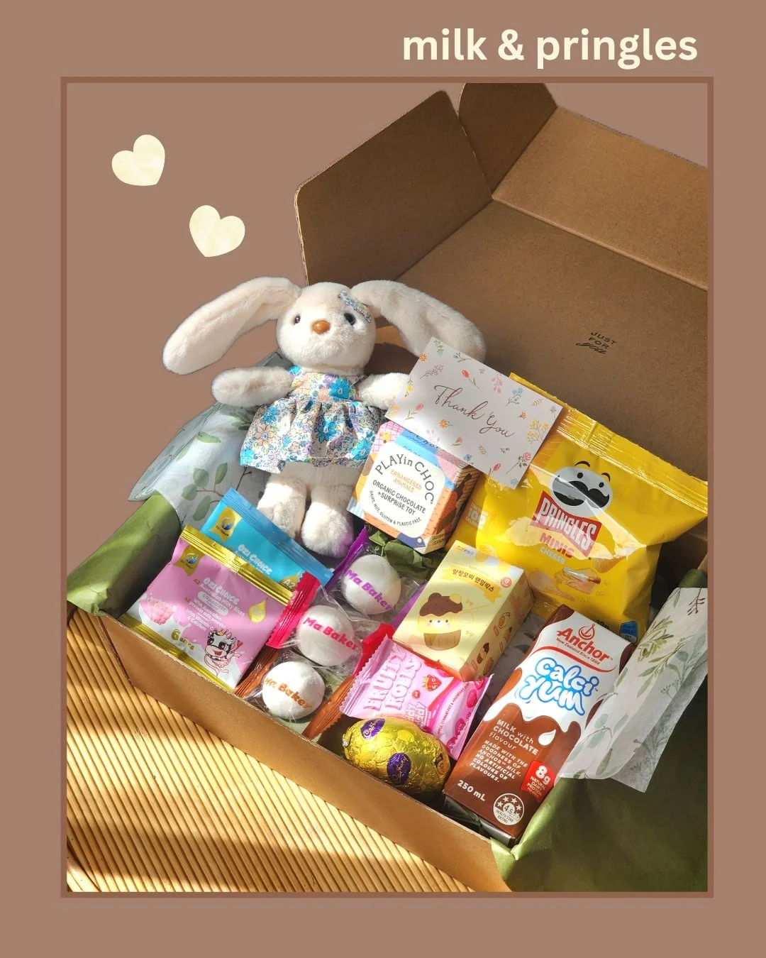 My Sweet Bunny Gift Box - (with milk & pringles)