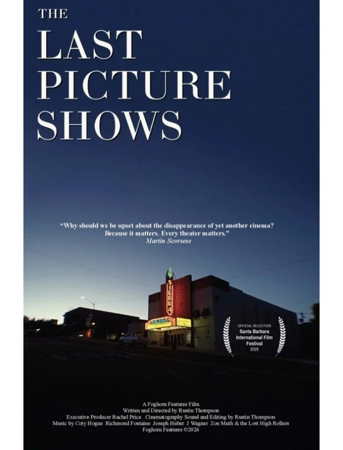 Screens in Bay Area Theaters Beginning September 20

Directed by  Rustin Thompson

Distributor Foghorn Features

Synopsis Ten states. 10,825 miles. 123 theaters. Filmmaker Rustin Thompson journeys into the American West on a search for traces of what