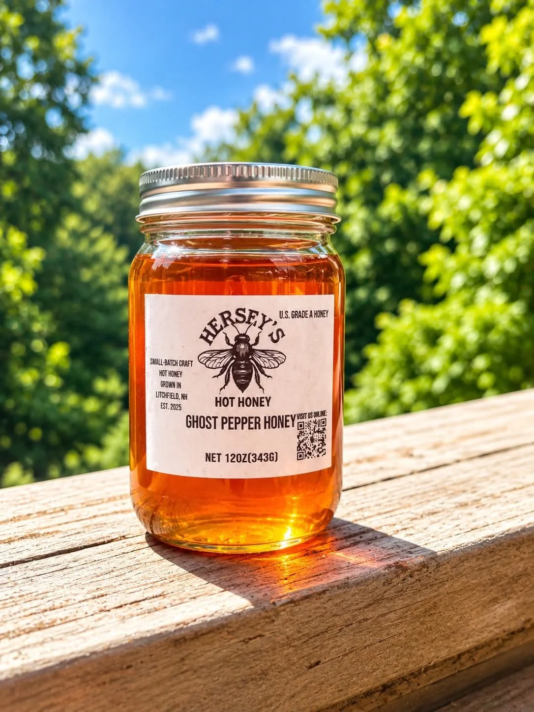 Hersey's Hot Honey 12oz glass