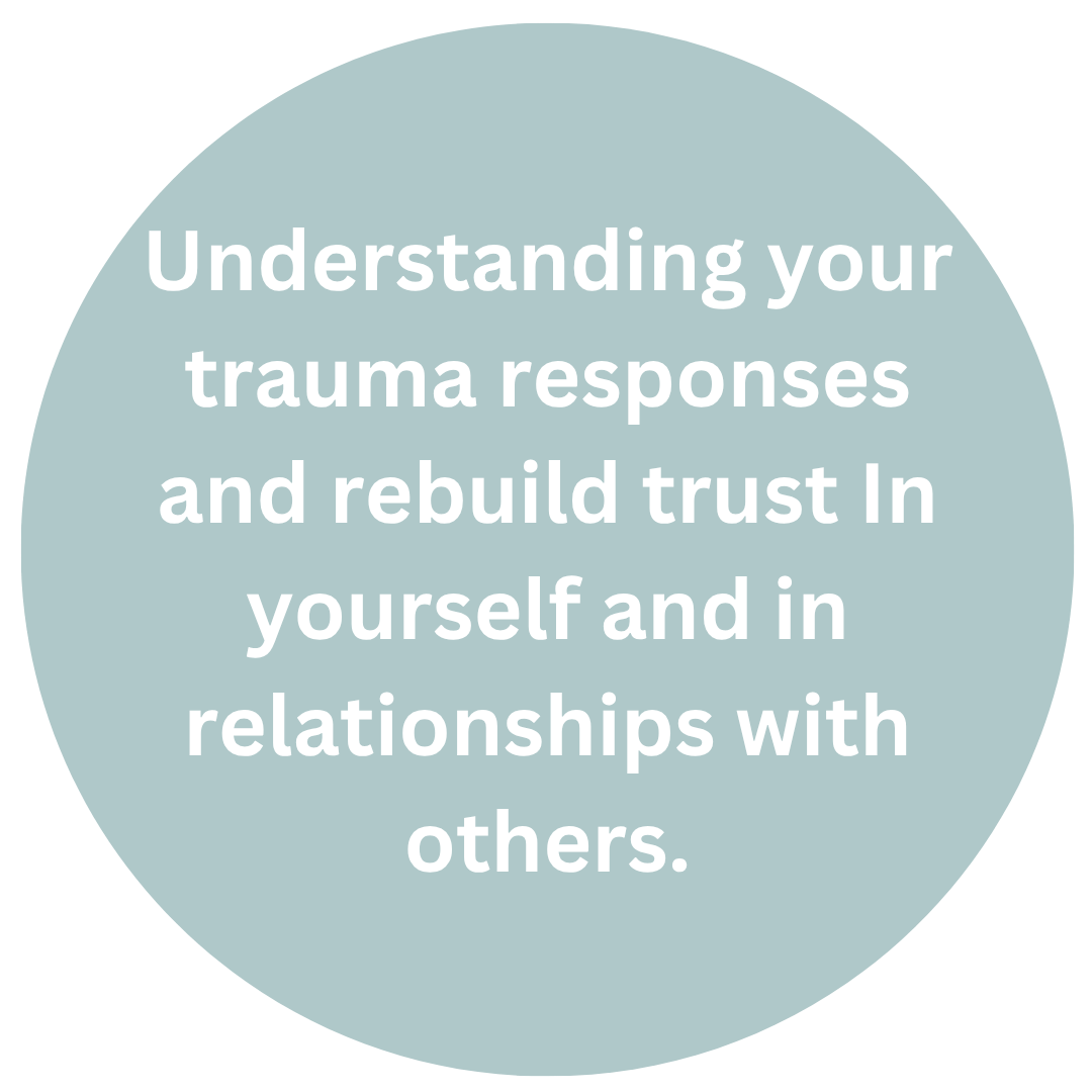 Understanding your trauma responses and rebuild trust in yourself and in relationships with others. 